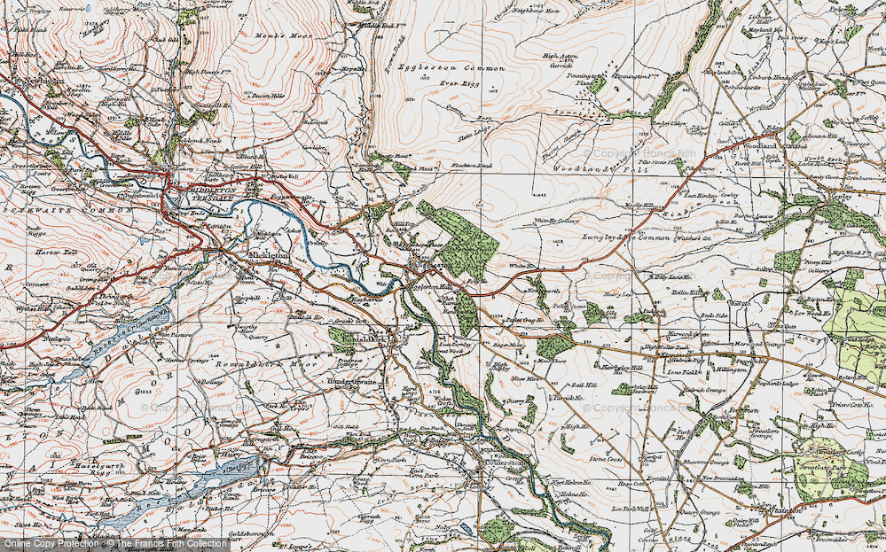 Old Map of Eggleston, 1925 in 1925