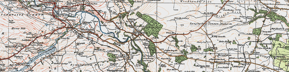Old map of Eggleston in 1925