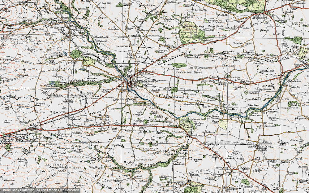 Old Map of Egglestone Abbey, 1925 in 1925