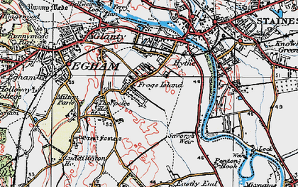 Old map of Egham Hythe in 1920