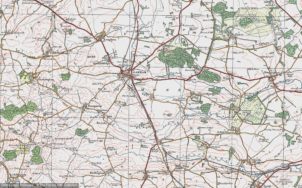 Old Map of Egleton, 1921 in 1921