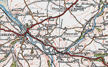 Old map of Egloshayle in 1919