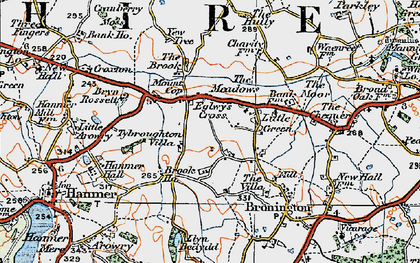 Old map of Eglwys Cross in 1921