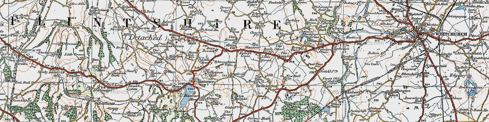 Old map of Eglwys Cross in 1921