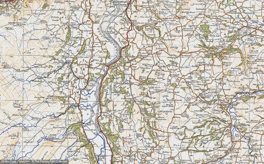 Old Map of Eglwysbach, 1922 in 1922