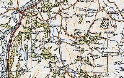 Old map of Eglwysbach in 1922
