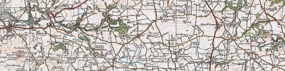 Old map of Brynbwa in 1923