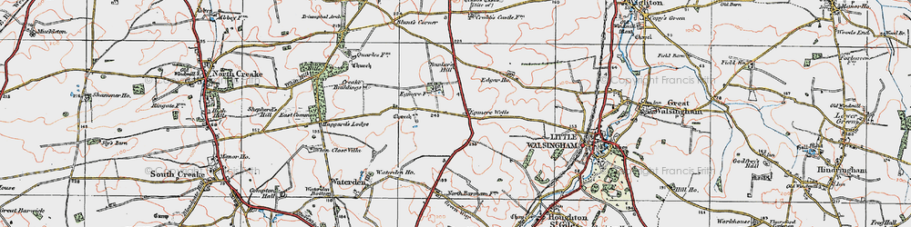 Old map of Egmere in 1921