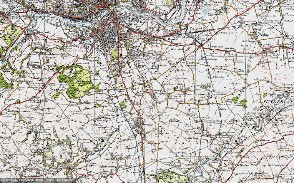 Old Map of Eighton Banks, 1925 in 1925