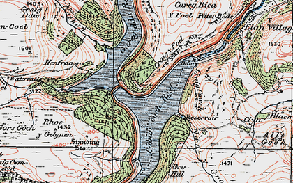 Old map of Elan Valley in 1923