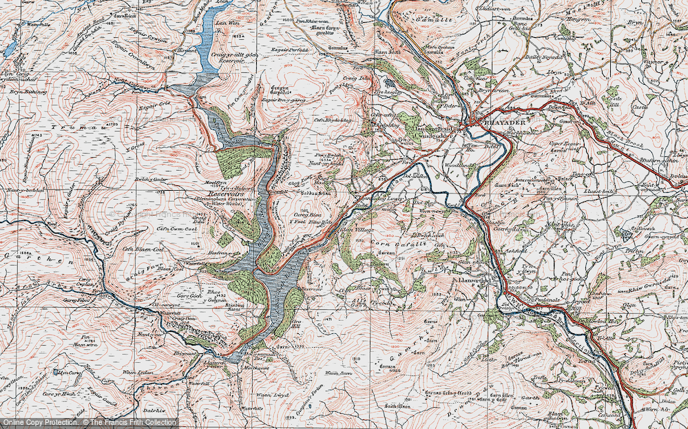 Old Map of Historic Map covering Y Gurn in 1923
