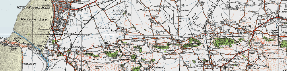 Old map of Elborough in 1919