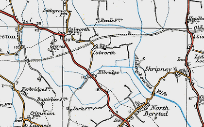 Old map of Elbridge in 1920