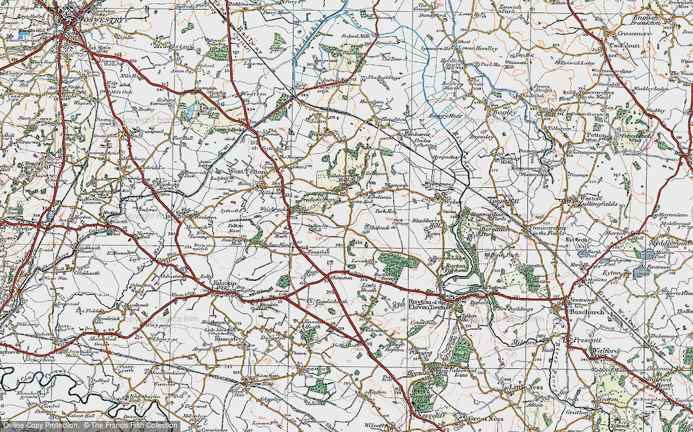 Old Map of Historic Map covering Lane End in 1921