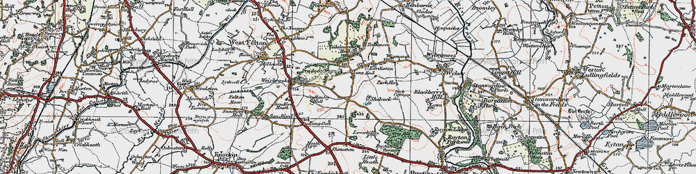 Old map of Elbridge in 1921