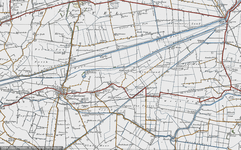 Old Map of Eldernell, 1922 in 1922