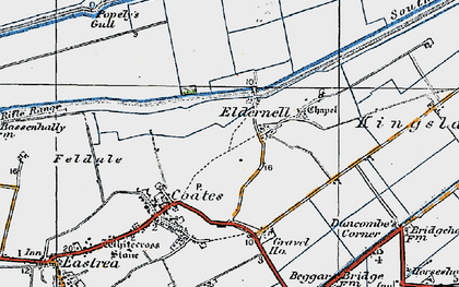Old map of Eldernell in 1922
