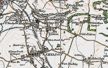 Old map of Eldon in 1925