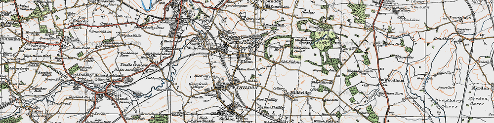 Old map of Eldon in 1925