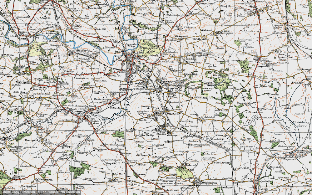 Old Map of Eldon Lane, 1925 in 1925