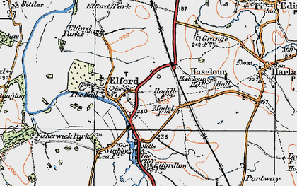 Old map of Elford in 1921