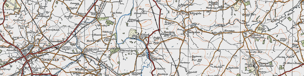Old map of Elford in 1921