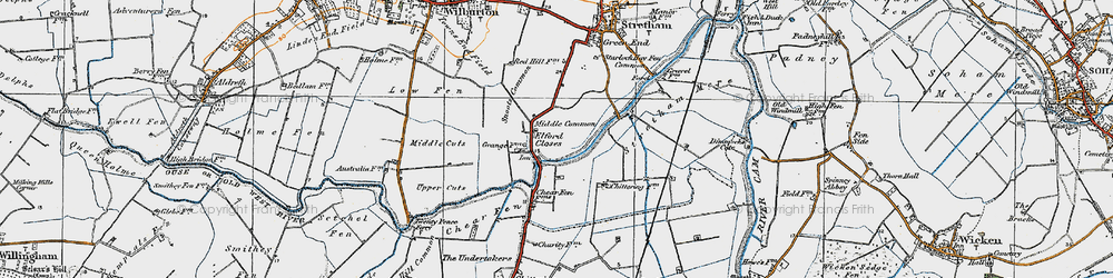 Old map of Elford Closes in 1920