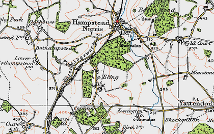 Old map of Eling in 1919