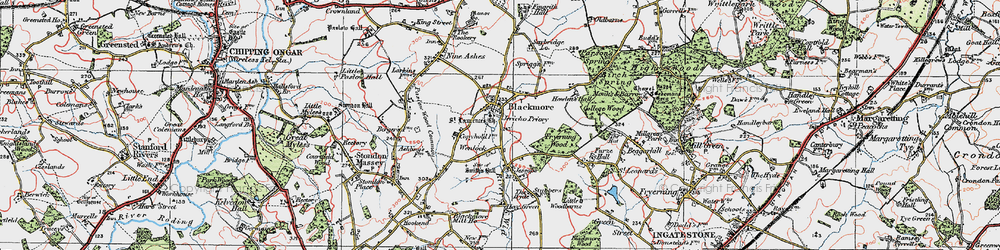 Old map of Elkins Green in 1920