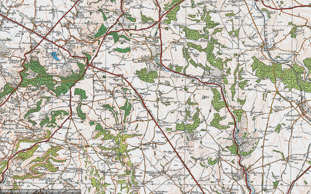 Old Map of Elkstone, 1919 in 1919