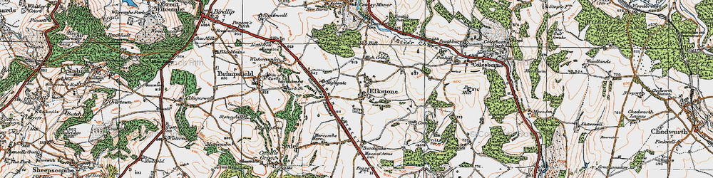 Old map of Elkstone in 1919