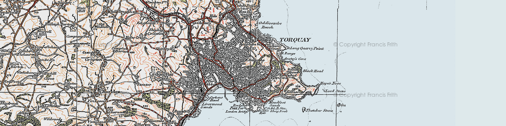 Old map of Ellacombe in 1919