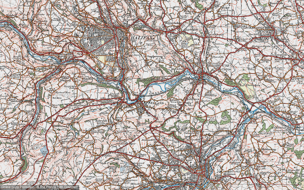 Old Map of Elland, 1925 in 1925