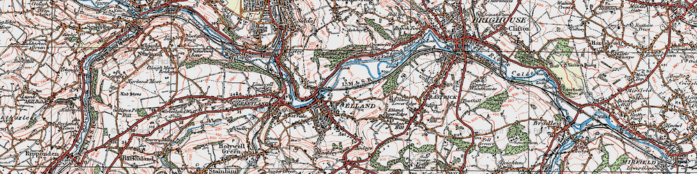 Old map of Elland in 1925