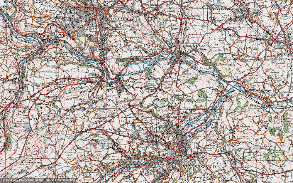 Old Map of Elland Upper Edge, 1925 in 1925
