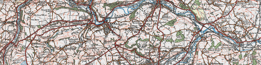 Old map of Elland Upper Edge in 1925