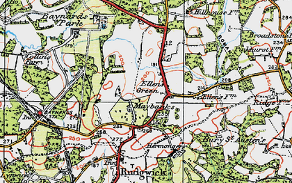 Old map of Ellen's Green in 1920