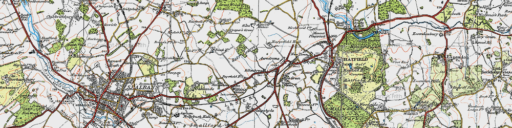 Old map of Astwick Manor in 1920