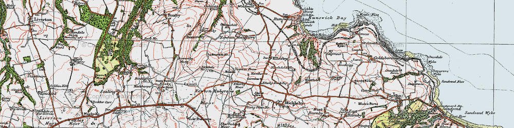 Old map of Ellerby in 1925