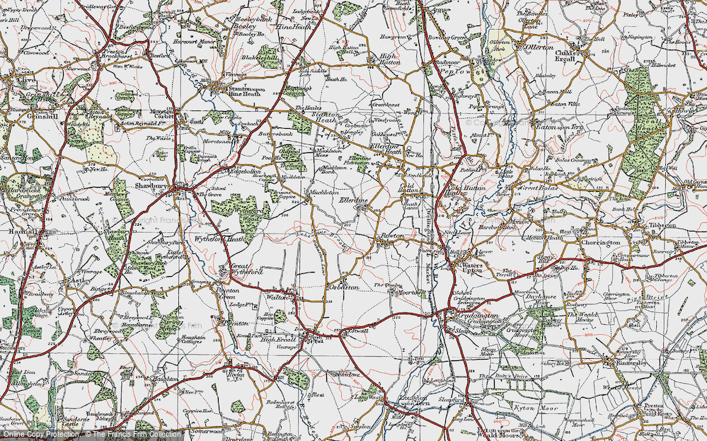 Old Map of Ellerdine, 1921 in 1921