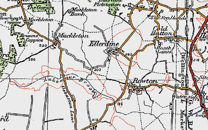 Old map of Ellerdine in 1921