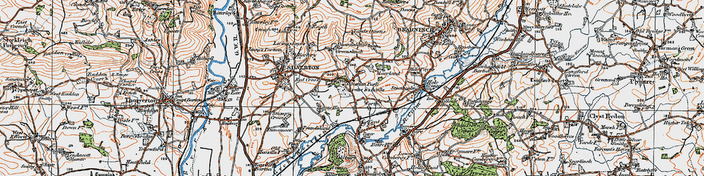 Old map of Ellerhayes in 1919