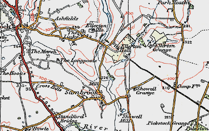 Old map of Ellerton in 1921