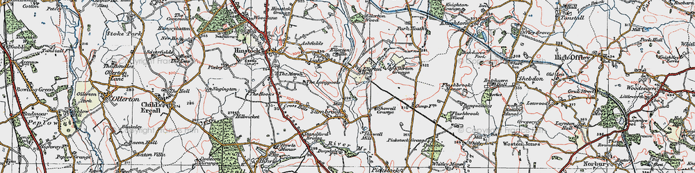 Old map of Ellerton in 1921