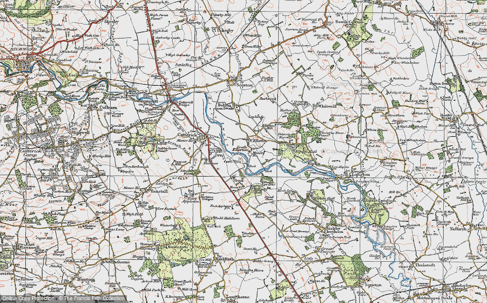Old Map of Ellerton, 1925 in 1925