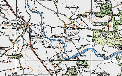 Old map of Ellerton in 1925