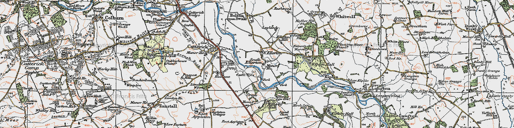 Old map of Ellerton in 1925