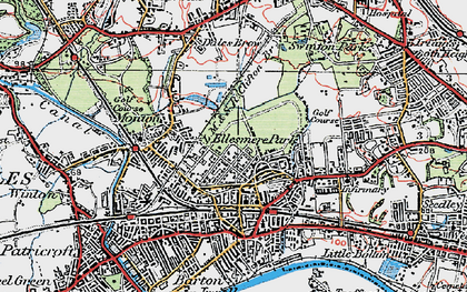 Old map of Ellesmere Park in 1924