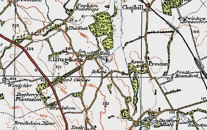 Old map of Ellingham in 1926