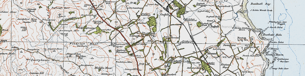 Old map of Ellingham in 1926